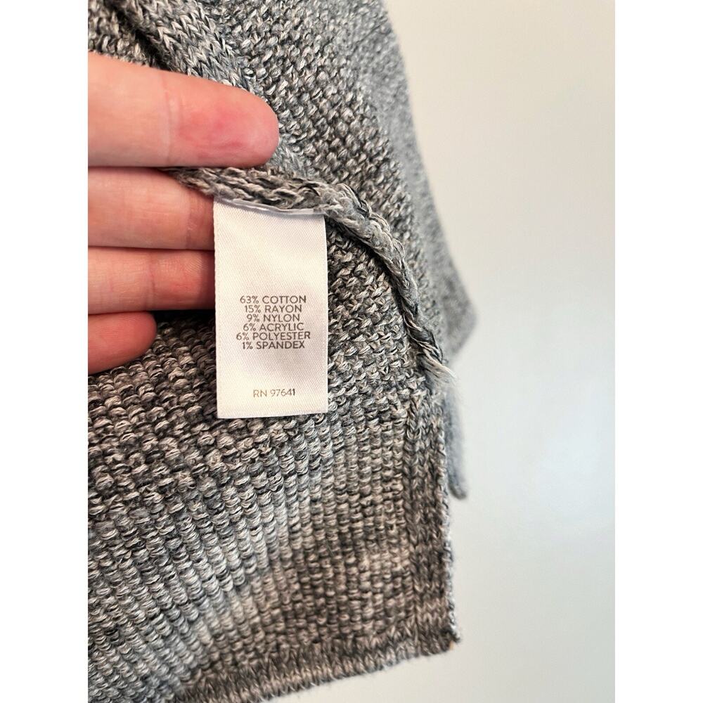 J. Jill Wearever Collection Gray Cotton Blend Sweater Cardigan Blazer Medium - Picture 16 of 16